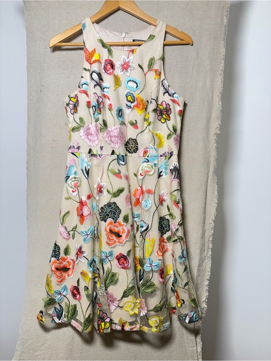 Gianni Bini Dresses & Skirts - Gianni Bini Cream Floral Embroidered Fit-and-Flare Dress